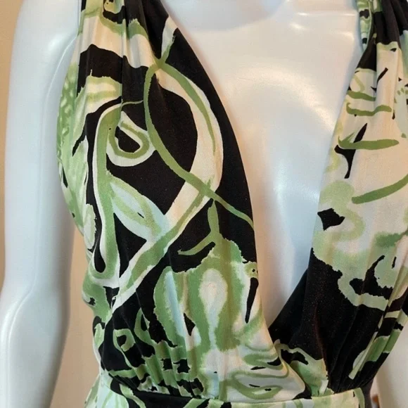 Emilio Pucci Black and Green Floral Wedding Dress - Picture 9 of 15